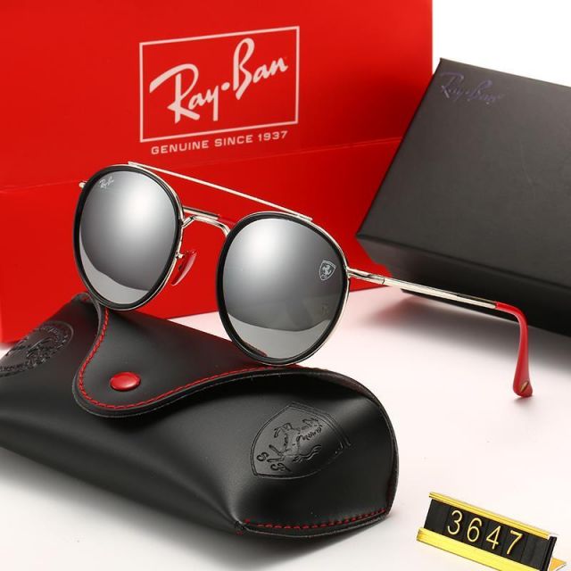 Ray Ban RB3647 Sunglasses Gray/Silver with Red