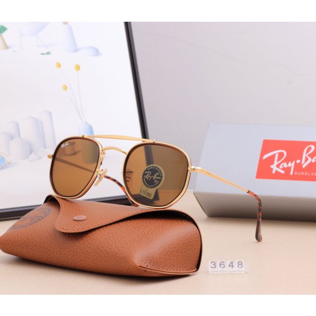 Ray Ban RB3648 Sunglasses Brown/Gold with Red