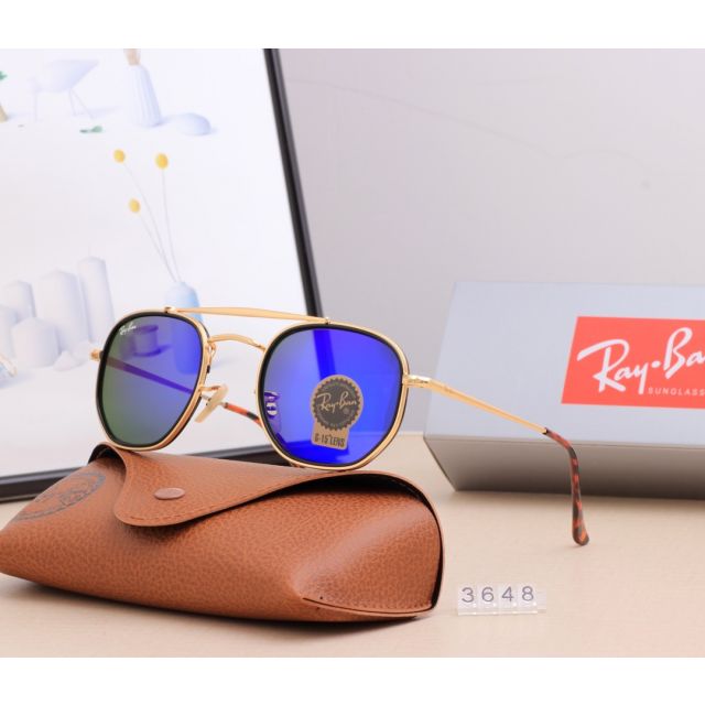 Ray Ban RB3648 Sunglasses Dark Blue/Gold with Red