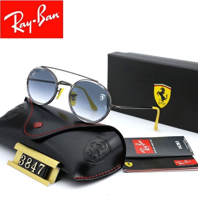 Ray Ban RB3847 Sunglasses Gray/Gray with Yellow