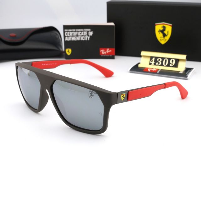 Ray Ban RB4309 Sunglasses Gray/Red with Black
