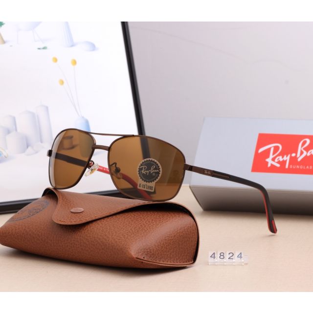 Ray Ban RB4824 Aviator Sunglasses Brown/Brown