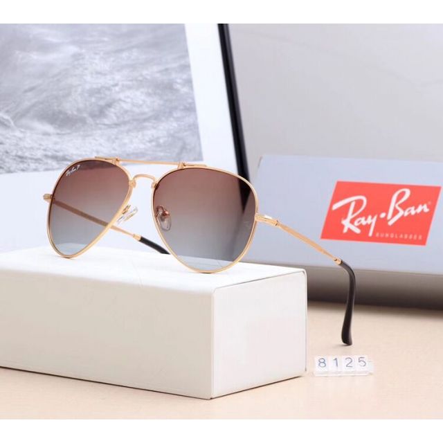Ray Ban RB8125 Sunglasses Brown/Gold with Black
