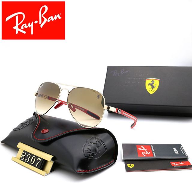 Ray Ban RB8307 Sunglasses Brown/Gold with Red