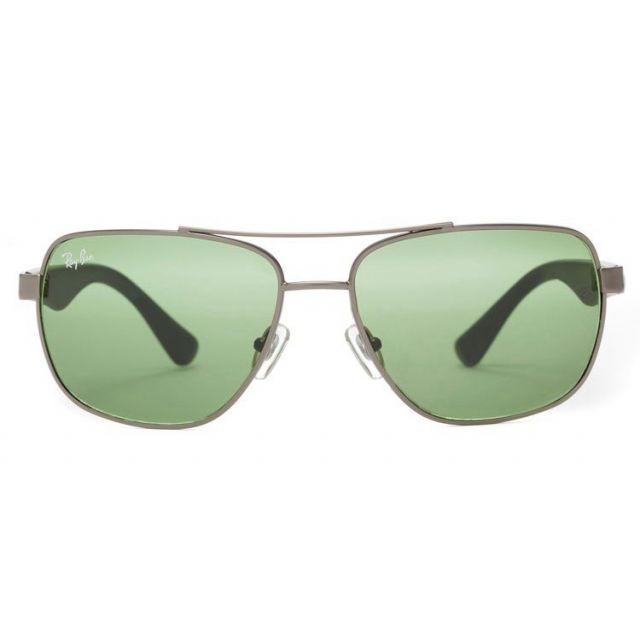 Ray Ban RB2483 Aviator Sunglasses Silver/Light Green