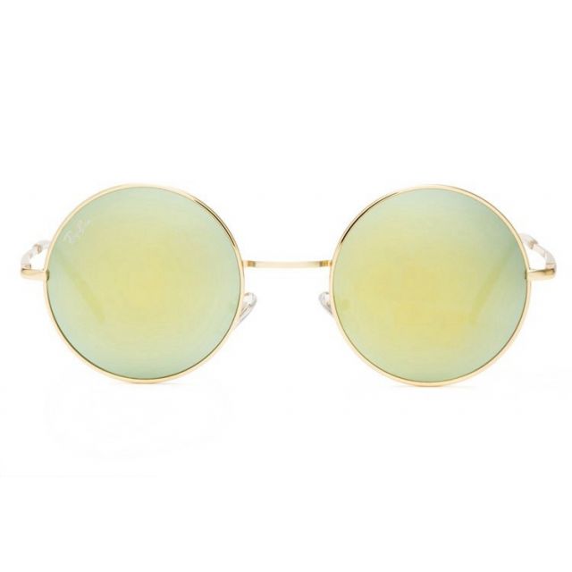 Ray Ban RB3088 Round Sunglasses Metal Gold/Light Jade