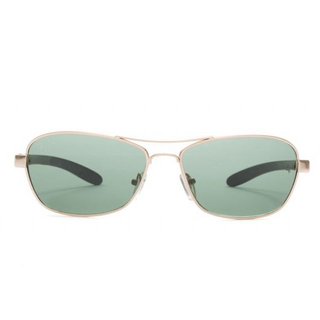 Ray Ban RB8302 Tech Carbon Fibre Sunglasses Silver/Crystal Green